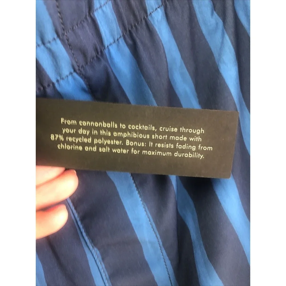 NEW Banana Republic‎ Men’s Print Hybrid Shorts - Blue Stripe - XXL
